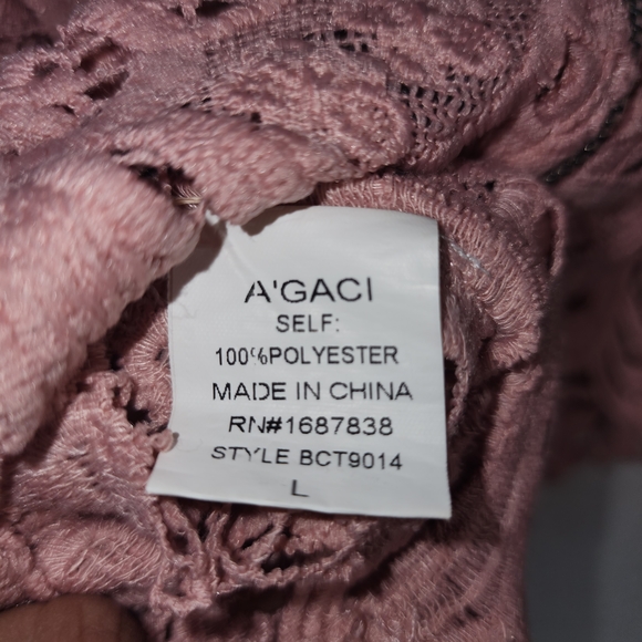 a'gaci Delicate Pink Lace Crop Top - Picture 9 of 9